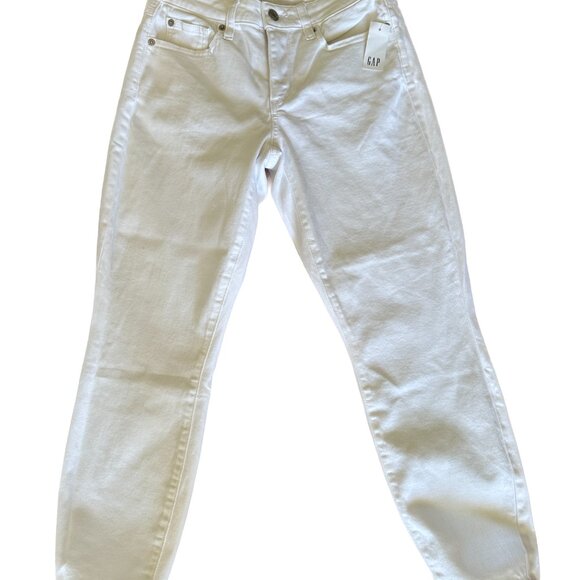 NWT GAP Curvy True Skinny Stretch Ankle Jeans in Optic White 27 Petite - Picture 3 of 11